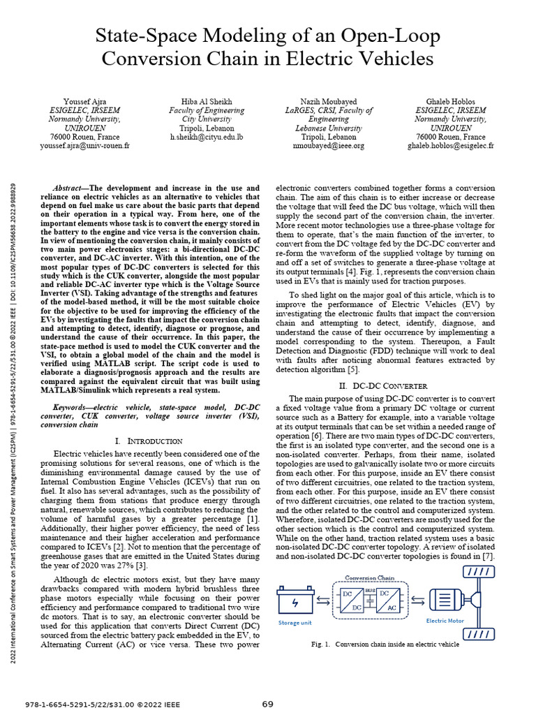 State-Space Model for EV Conversion Chain | PDF | Power Inverter ...