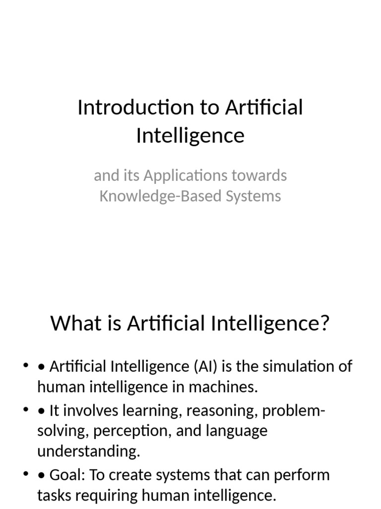 AI and Knowledge-Based Systems Overview | PDF
