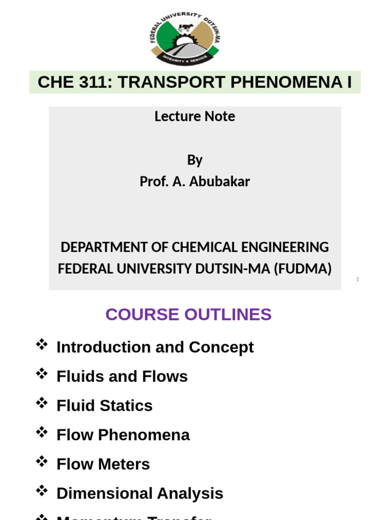 Transport Phenomena in Chemical Engineering | PDF | Transport Phenomena ...