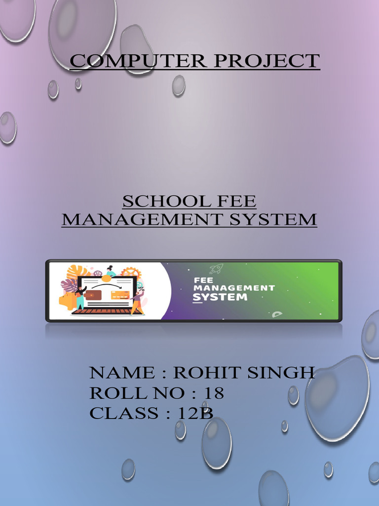School Fee Management System Project | PDF