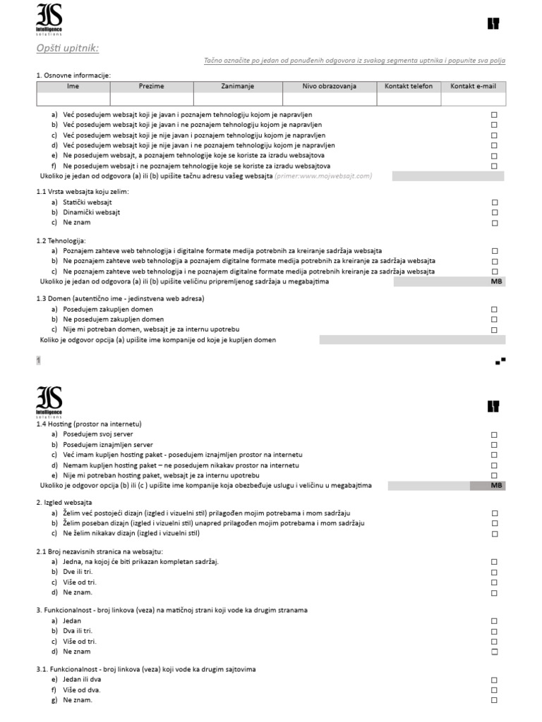 Upitnik | PDF