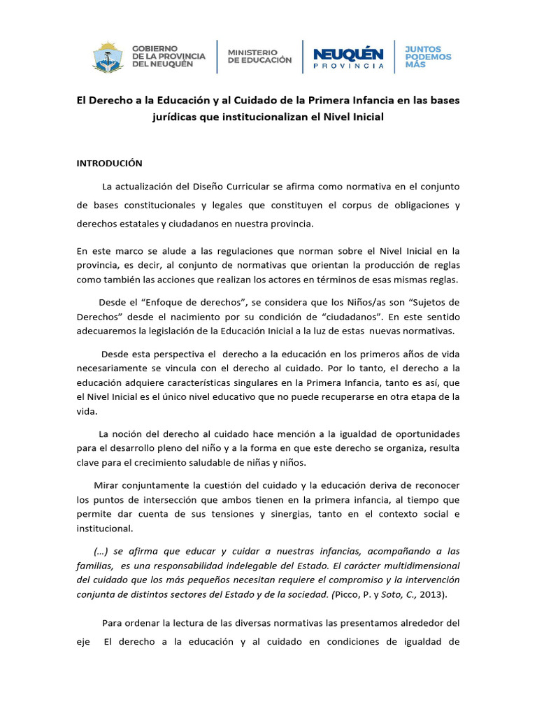 DERECHO A LA EDUCACION Y CUIDADO DCTO Regulaciones Estataltucional (3 ...