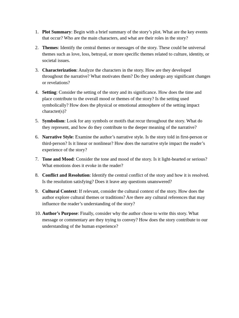 Elements of the Short Story | PDF
