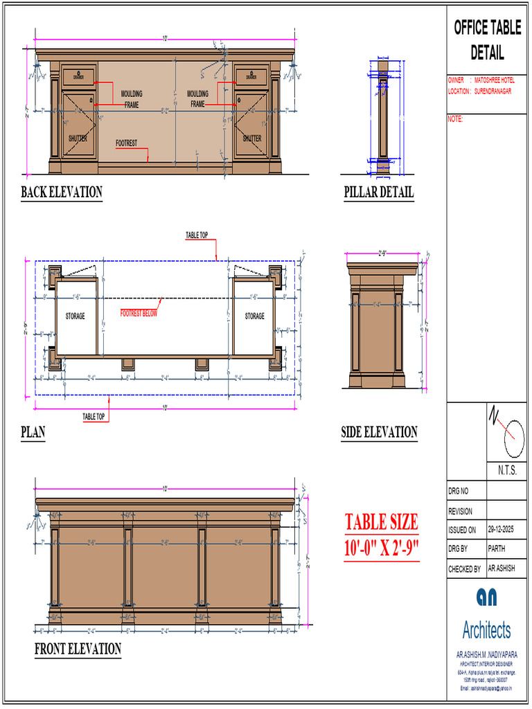 Office Table Design and Specifications | PDF