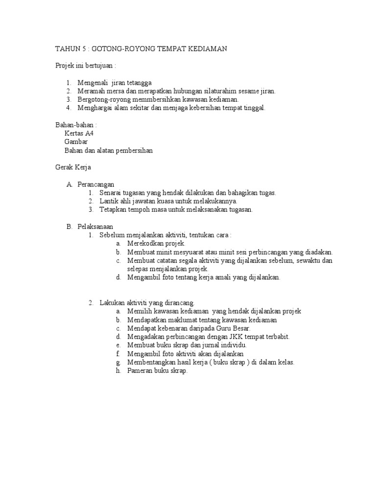 Projek Kewarganegaraan Thn5 1 Pdf
