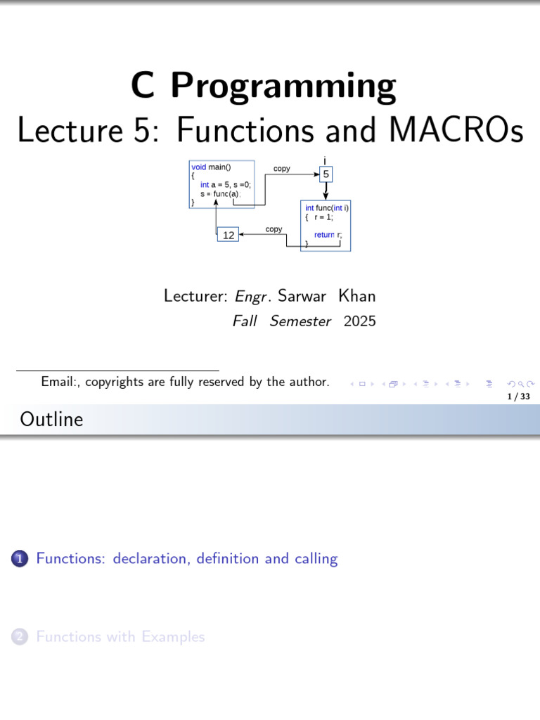 C Programming Functions and MACROs Guide | PDF | Parameter (Computer ...