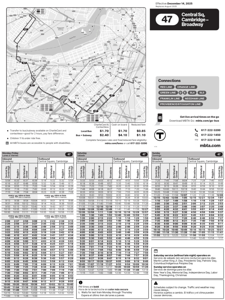 MBTA Bus Fare and Accessibility Guide | PDF