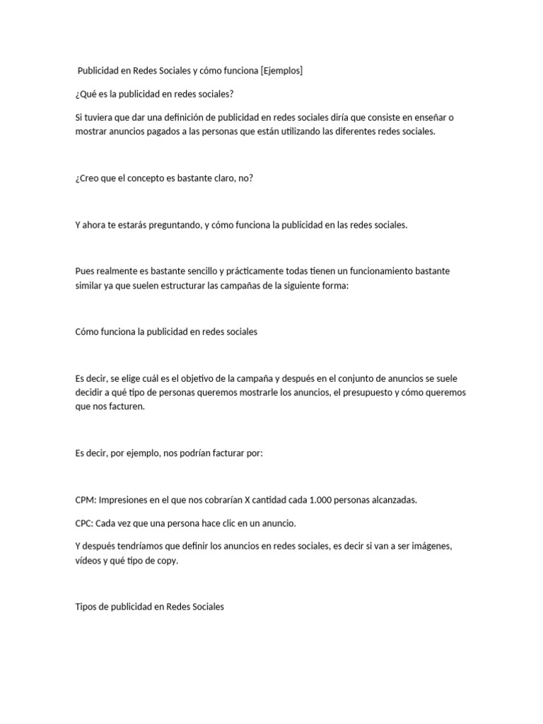 Guía de Publicidad en Redes Sociales | PDF | Publicidad | Facebook