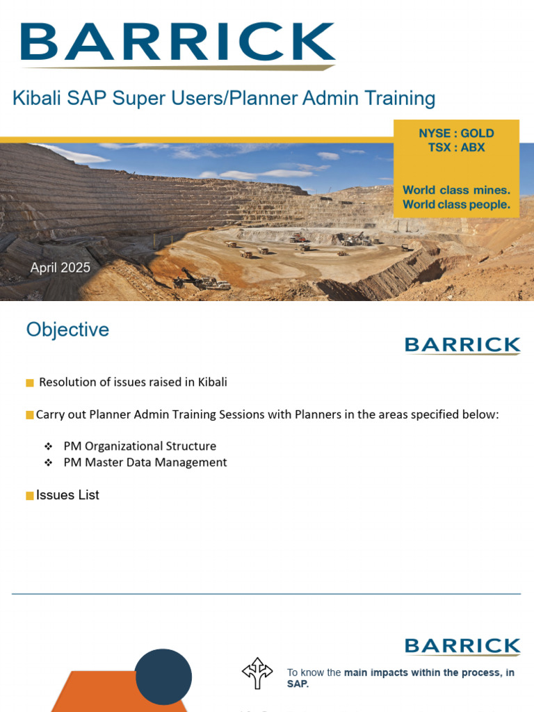 Kibali SAP Super User & Planner Admin Training Document | PDF ...