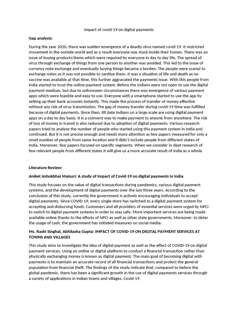 Impact of Covid on Digital Payments.edited | PDF | Money | Banks