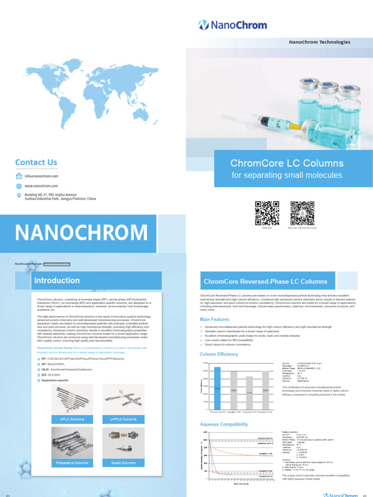 ChromCore LC Columns for Small Molecules | PDF | High Performance ...