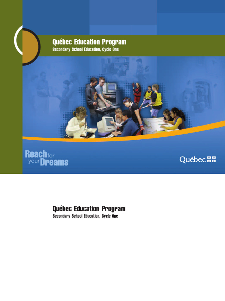 Québec Secondary Cycle One Education Guide | PDF | Knowledge | Curriculum