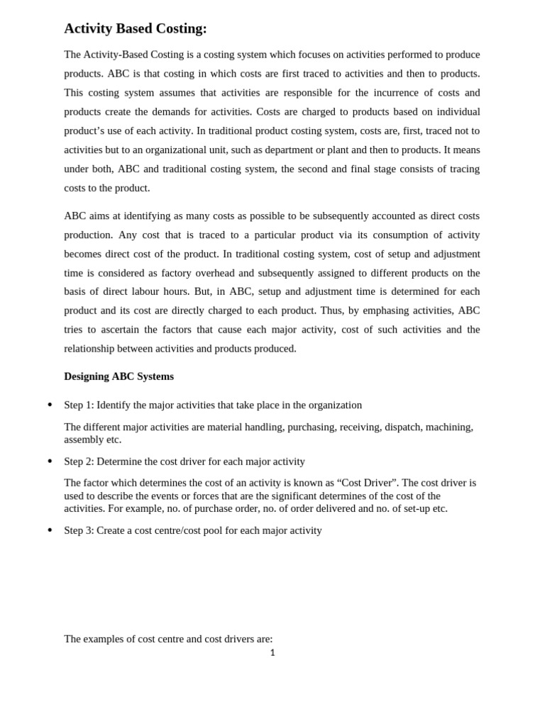 Understanding Activity-Based Costing | PDF | Production And ...