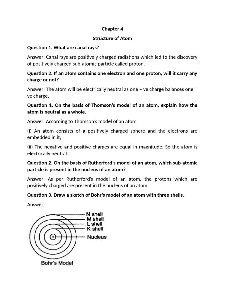 Chapter 4 9th ncert intext | PDF | Atoms | Atomic Nucleus