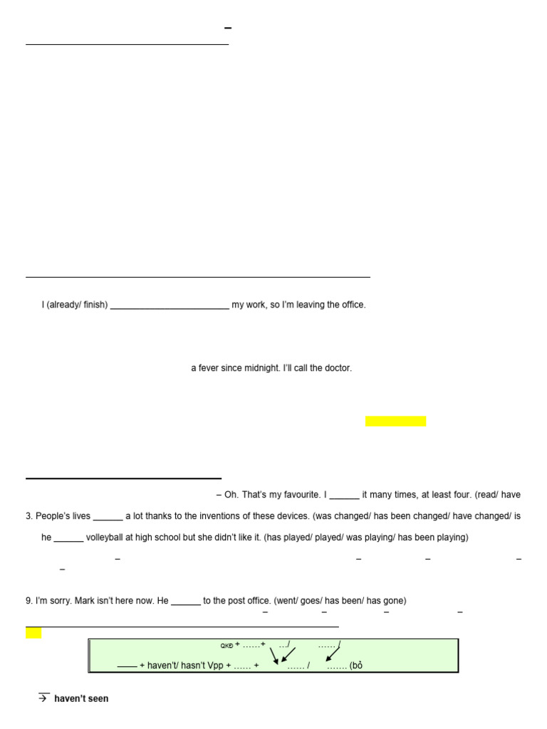 Present Perfect vs Past Simple Exercises | PDF | Linguistics | Grammar