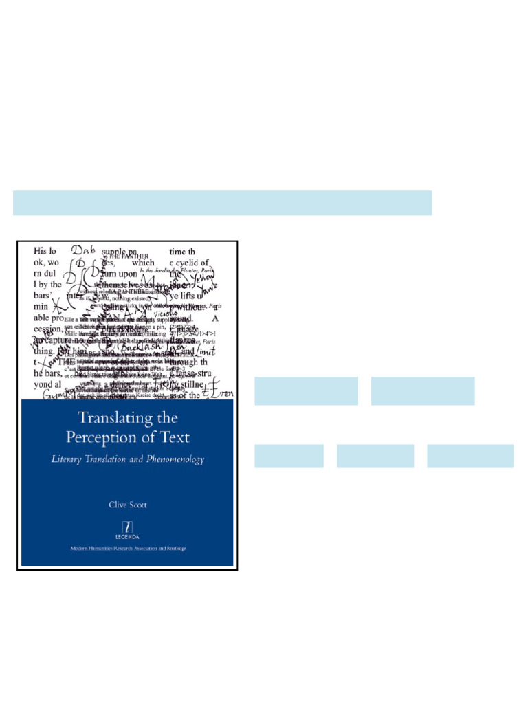 Translating the Perception of Text Literary Translation and ...