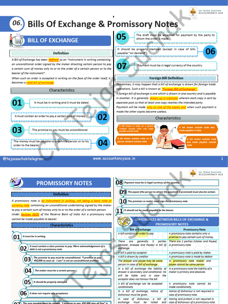 Bills of Exchange and Promissory Notes Guide | PDF | Promissory Note ...