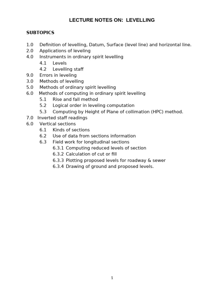 Understanding Levelling Techniques and Tools | PDF | Surveying ...