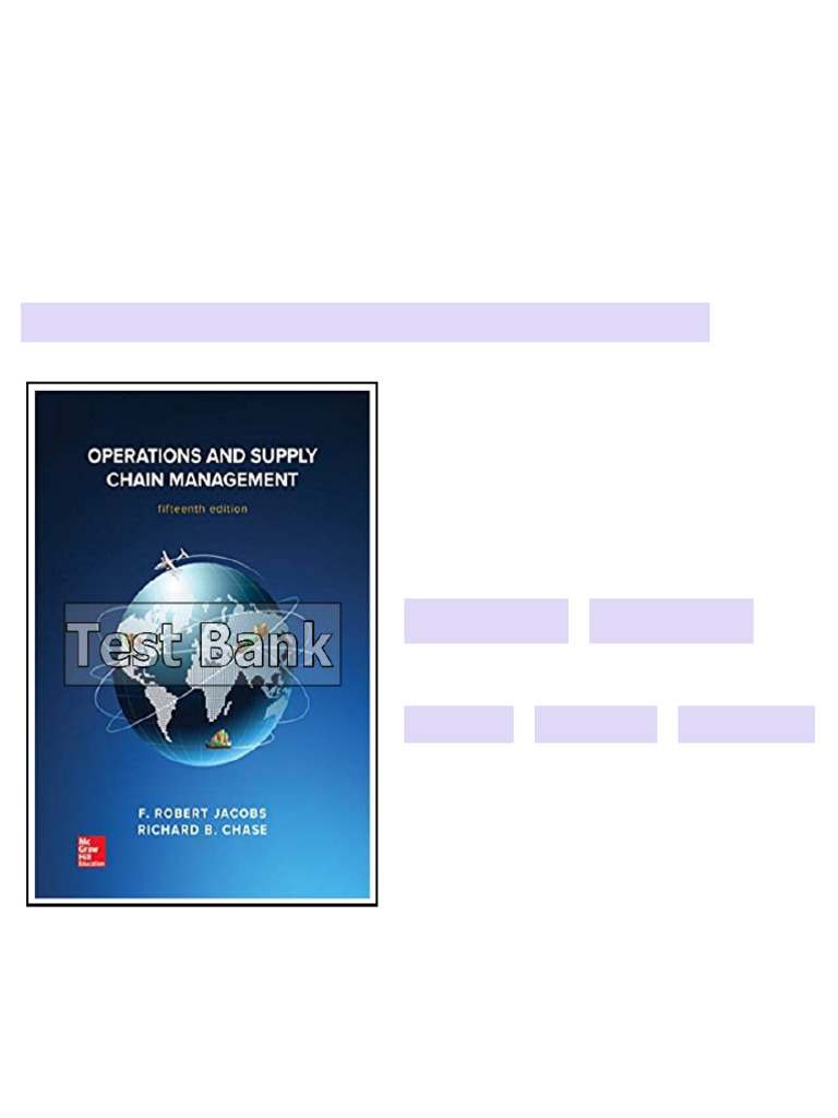 Operations and Supply Chain Management 15th Edition Jacobs Test Bank ...