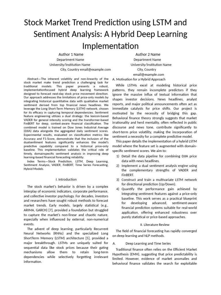 LSTM Stock Prediction with Sentiment Analysis | PDF | Deep Learning ...