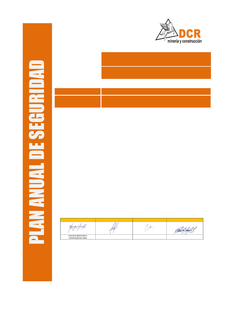 Plan Anual de Seguridad y Salud Ocupacional Dcr - 2023 | PDF ...