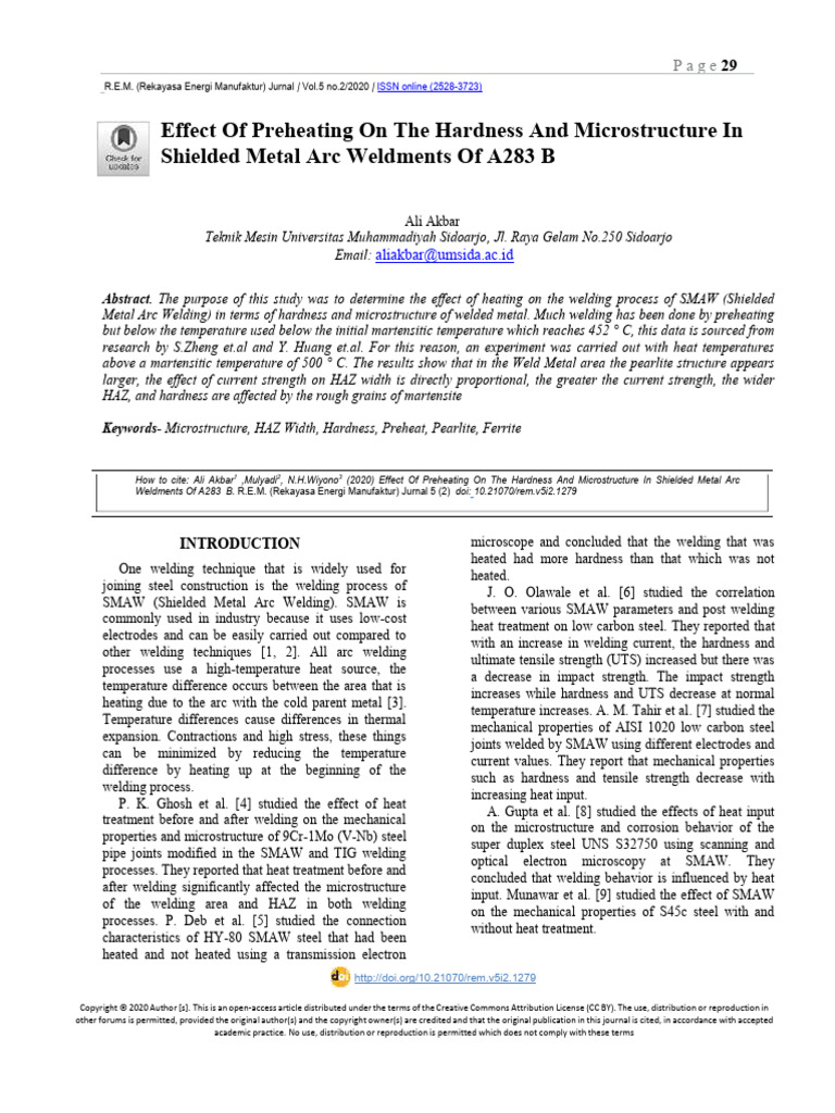 Preheating Effects on A283 B Welds | PDF | Welding | Construction