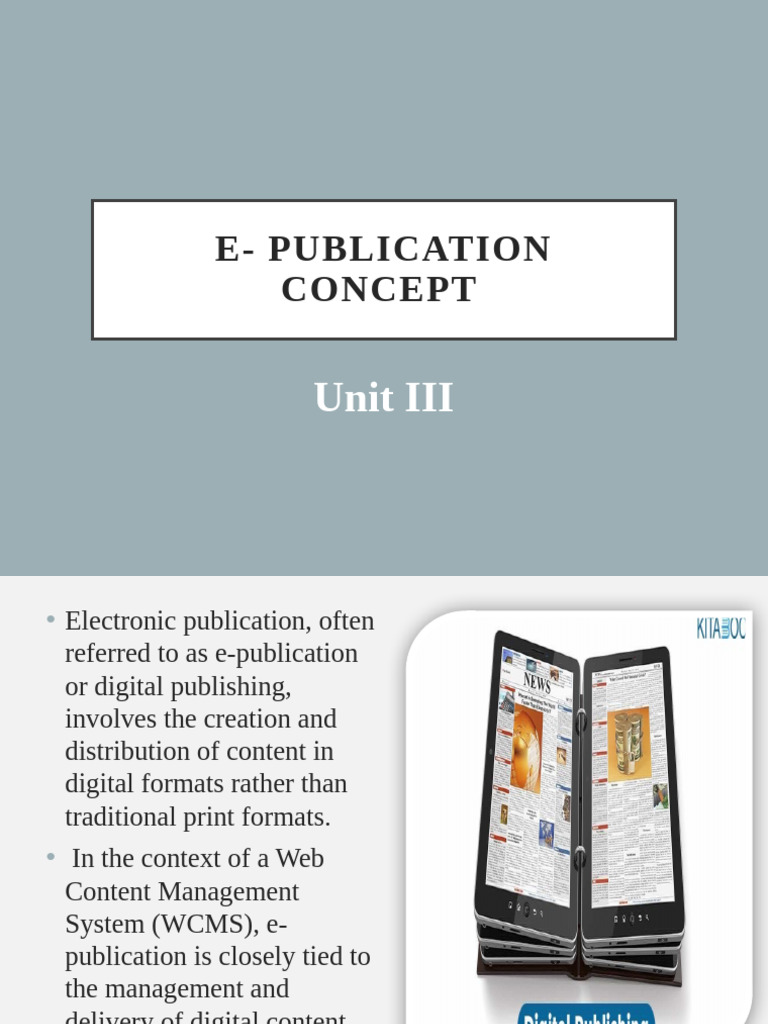 Understanding E-Publication Concepts | PDF | Electronic Publishing | 3 ...