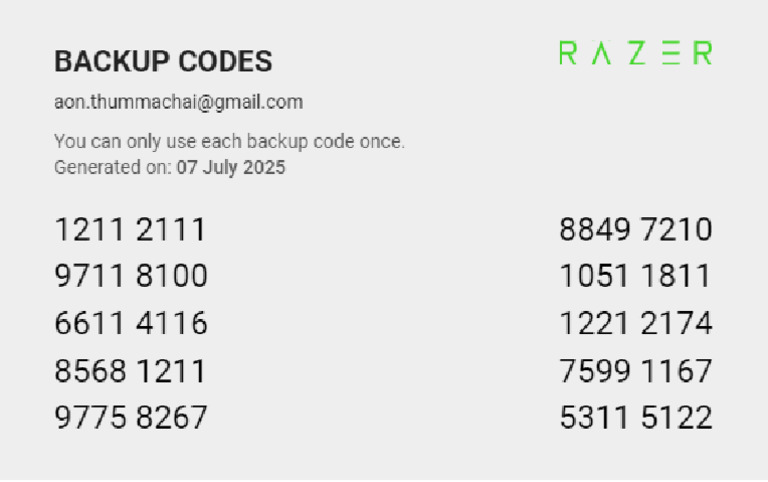 Razer Id Codes 1751823737815 | PDF