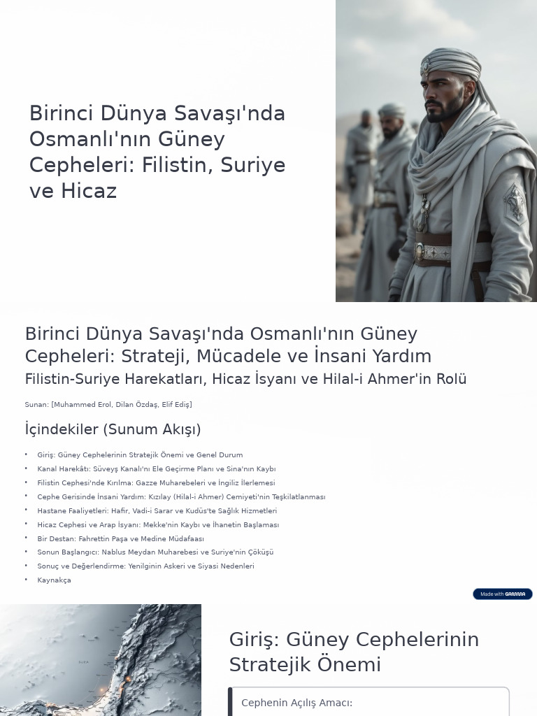 Birinci Dunya Savasinda Osmanlinin Guney Cepheleri Filistin Suriye Ve ...
