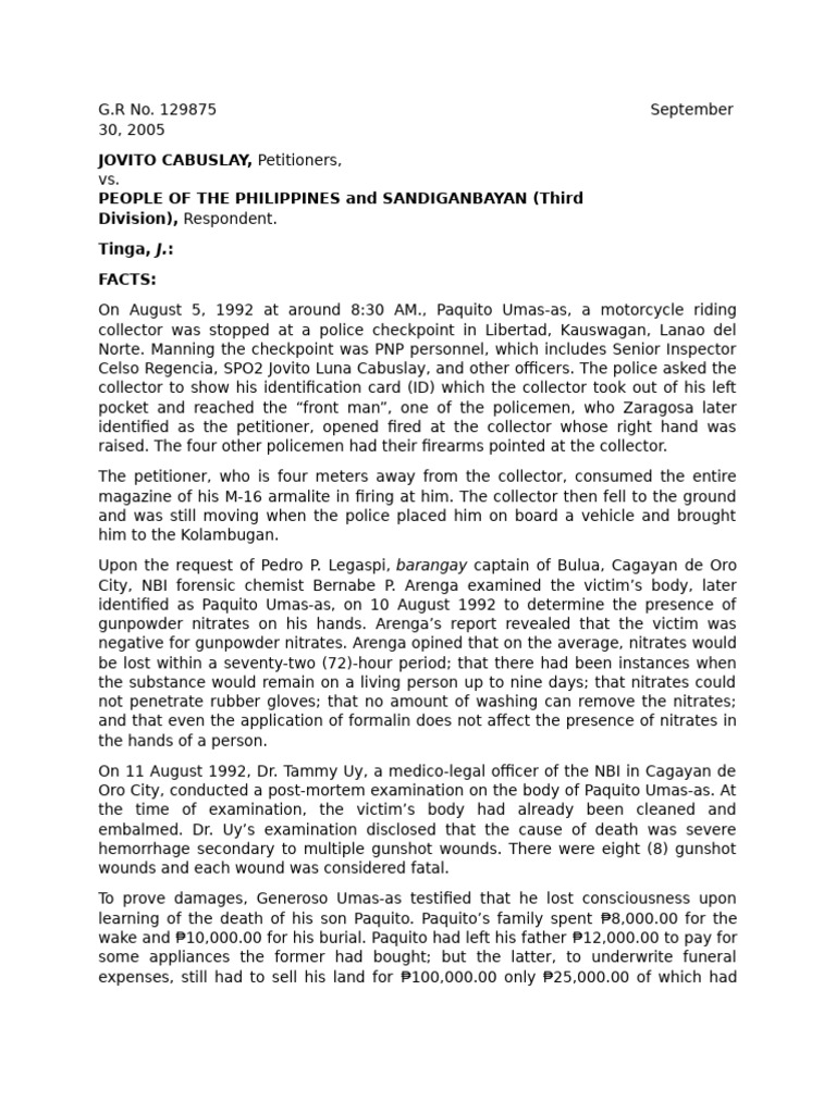 Homicide Case Ruling: Cabuslay Conviction | PDF | Crimes | Crime & Violence