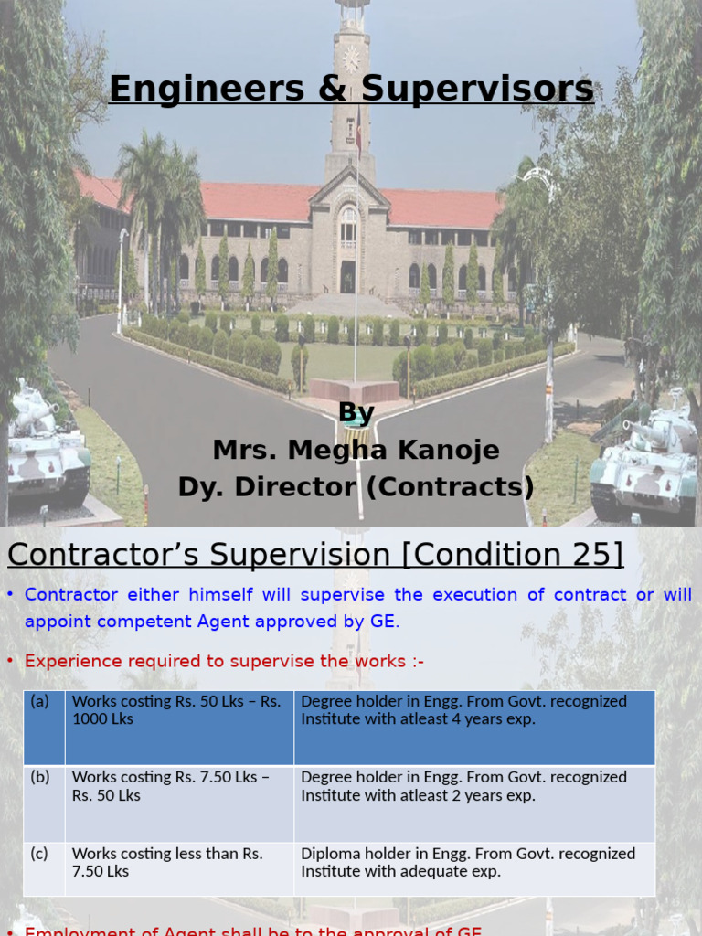 Contractor Supervision Requirements | PDF