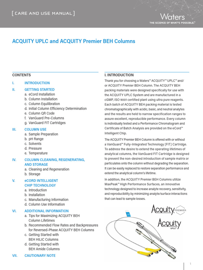 Manual C18 BEH | PDF | High Performance Liquid Chromatography ...