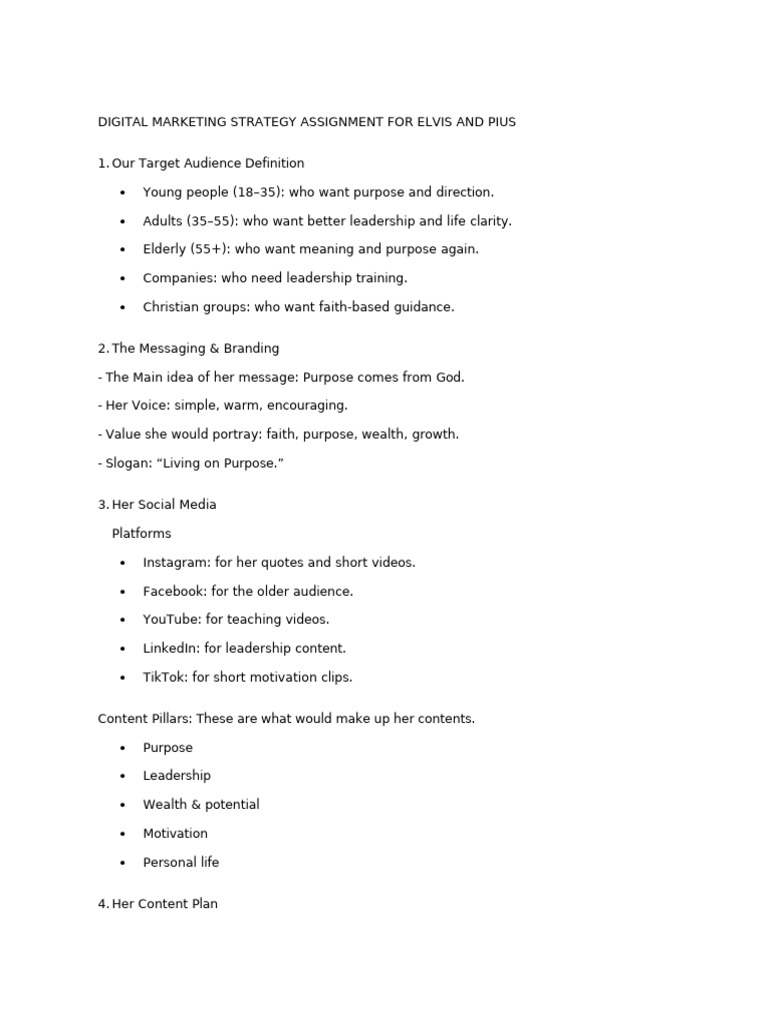 Digital Marketing Strategy for Purpose | PDF