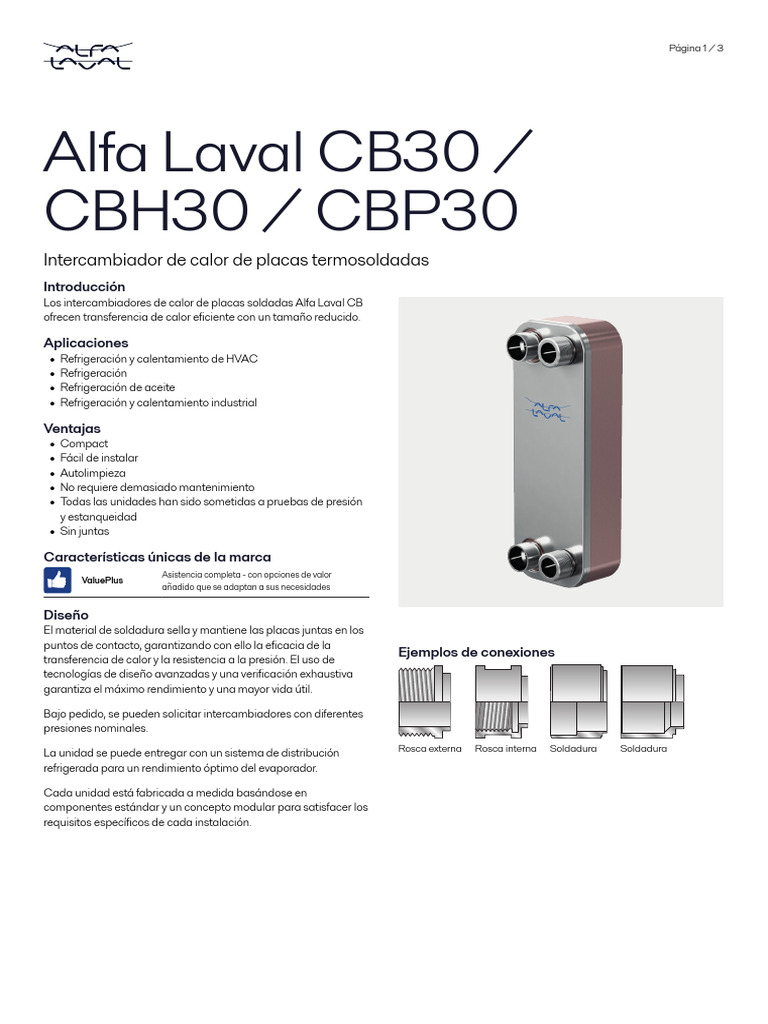 Intercambiadores de Calor Alfa Laval CB30 | PDF | Construcción | Soldadura