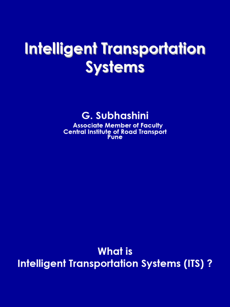 Intelligent Transportation Systems Overview | PDF | Public Transport ...