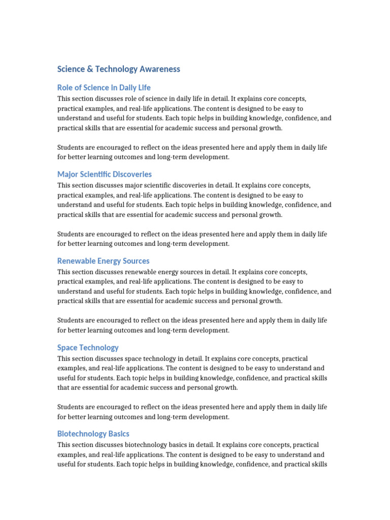 Science and Technology in Daily Life | PDF | Science | Learning