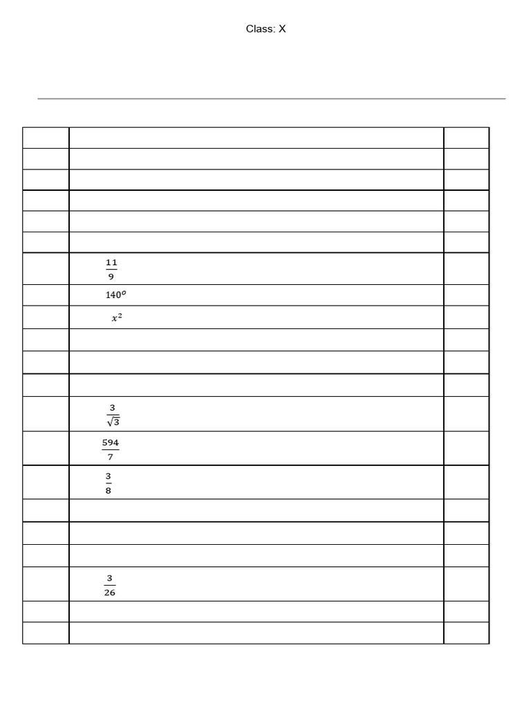 Class X Mathematics Marking Scheme 2024 | PDF