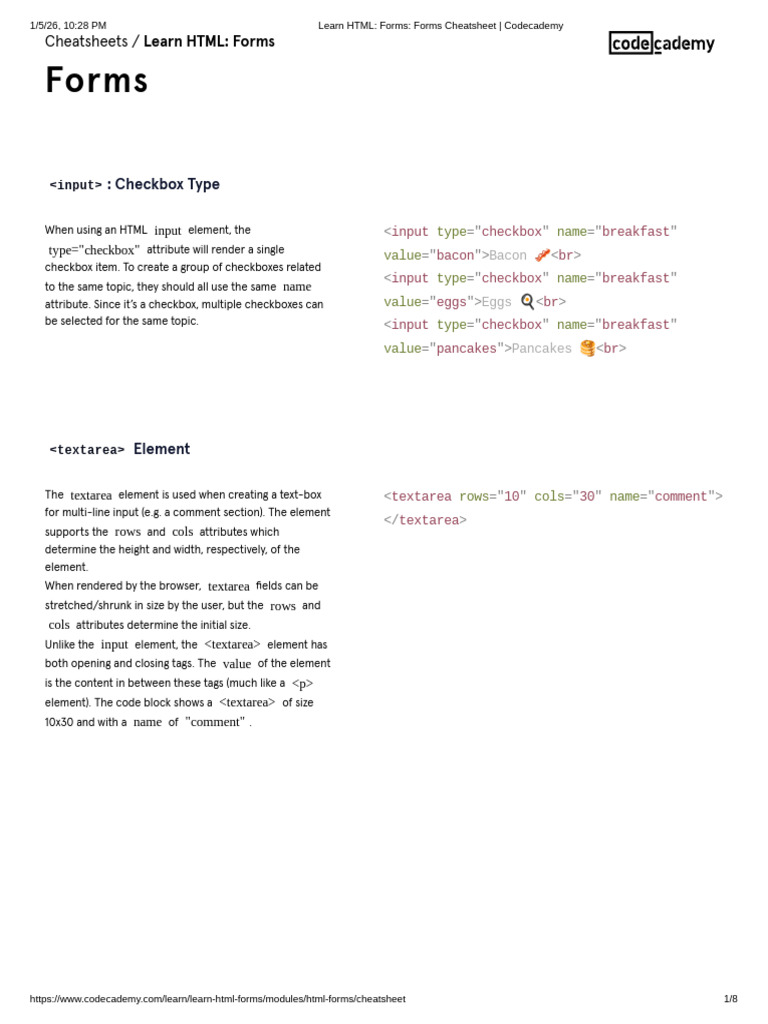 HTML Forms: Input Types Guide | PDF | Html | Software Engineering