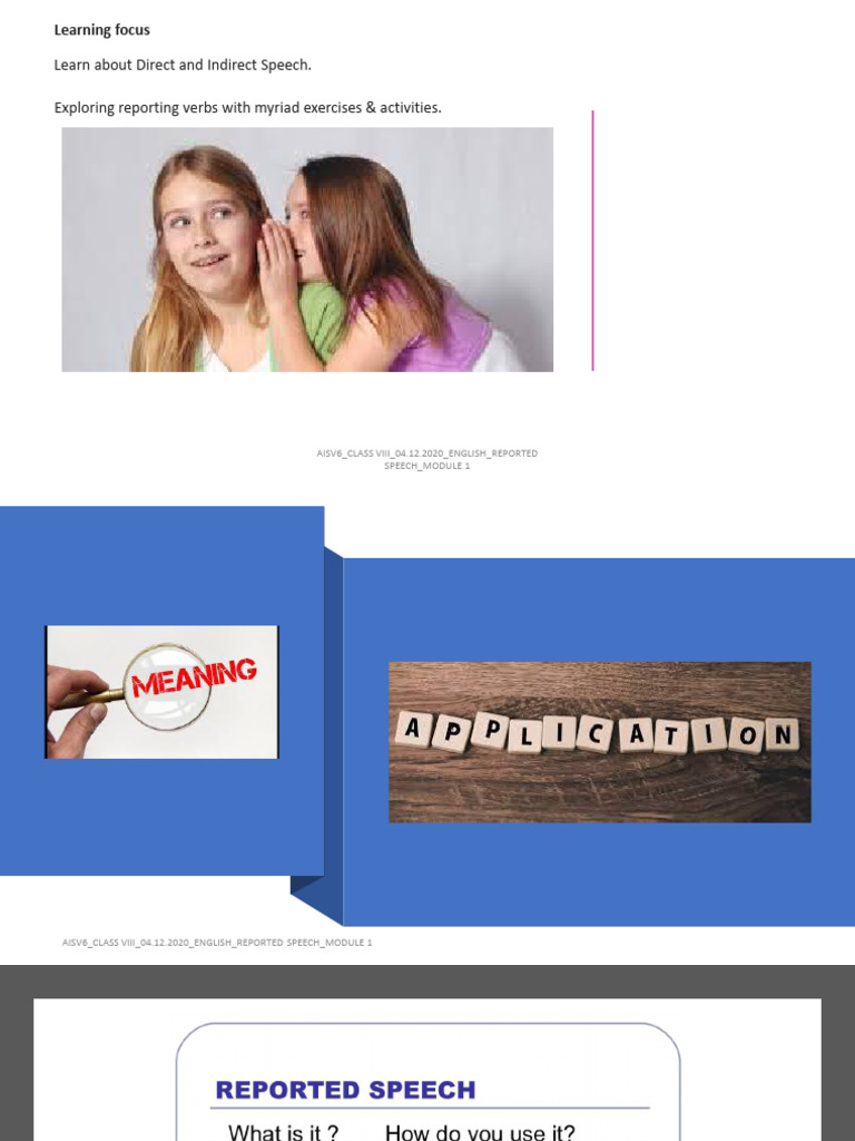 Mastering Direct and Indirect Speech | PDF | Semantic Units | Linguistics