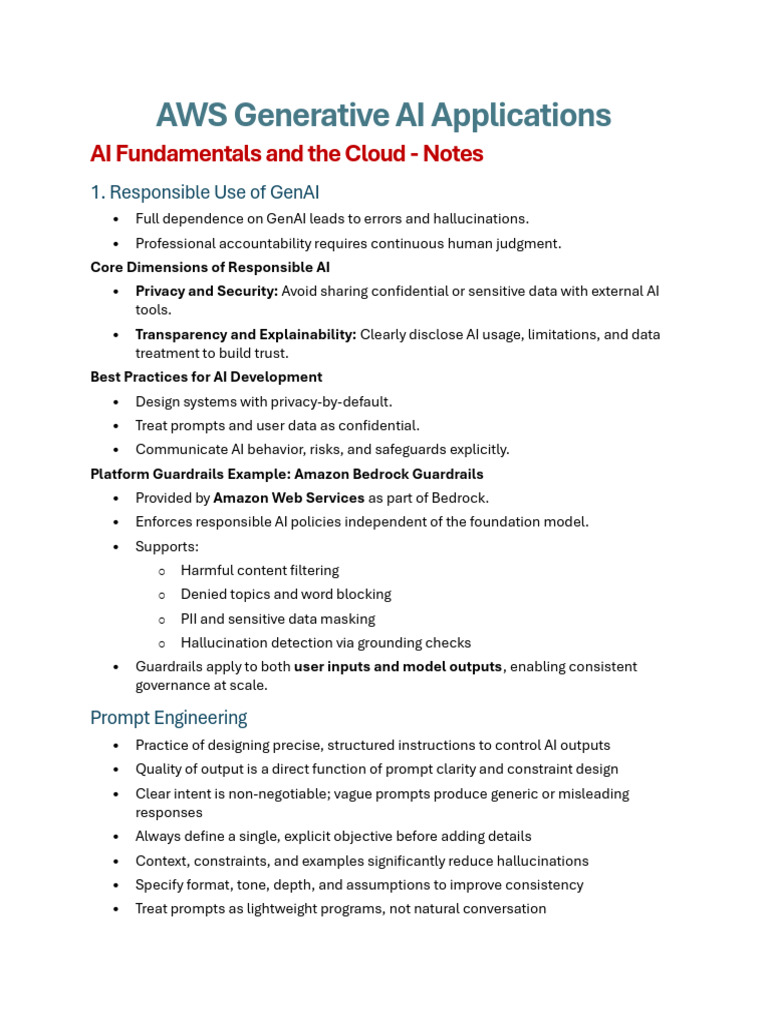 AWS Generative AI Applications Overview | PDF | Artificial Intelligence ...