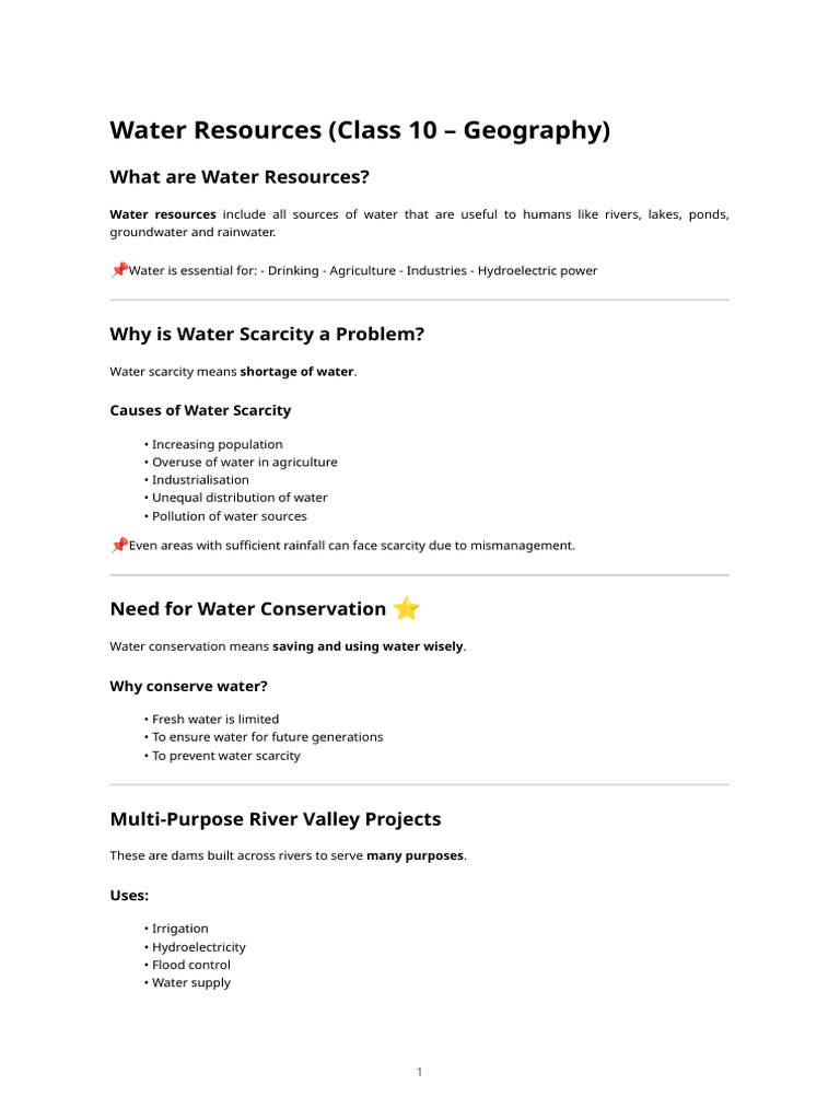 Understanding Water Resources and Conservation | PDF | Water | Water ...