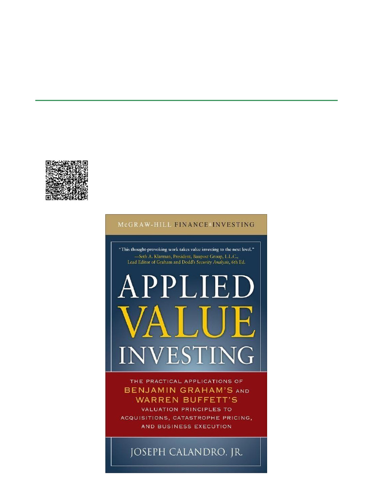 Applied Value Investing The Practical Application of Benjamin Graham ...