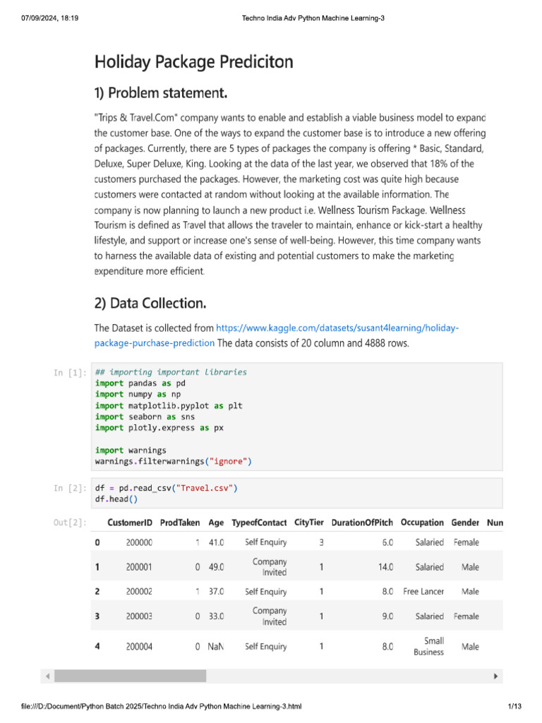 Techno India Adv Python Machine Learning-3 | PDF