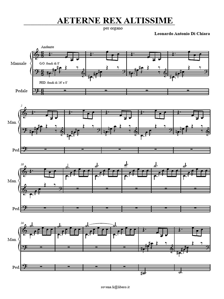 Partition pour orgue : Aeterne Rex Altissime | PDF