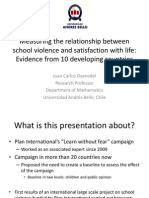Measuring The Relationship Between School Violence and Satisfaction With Life: Evidence From 10 Developing Countries