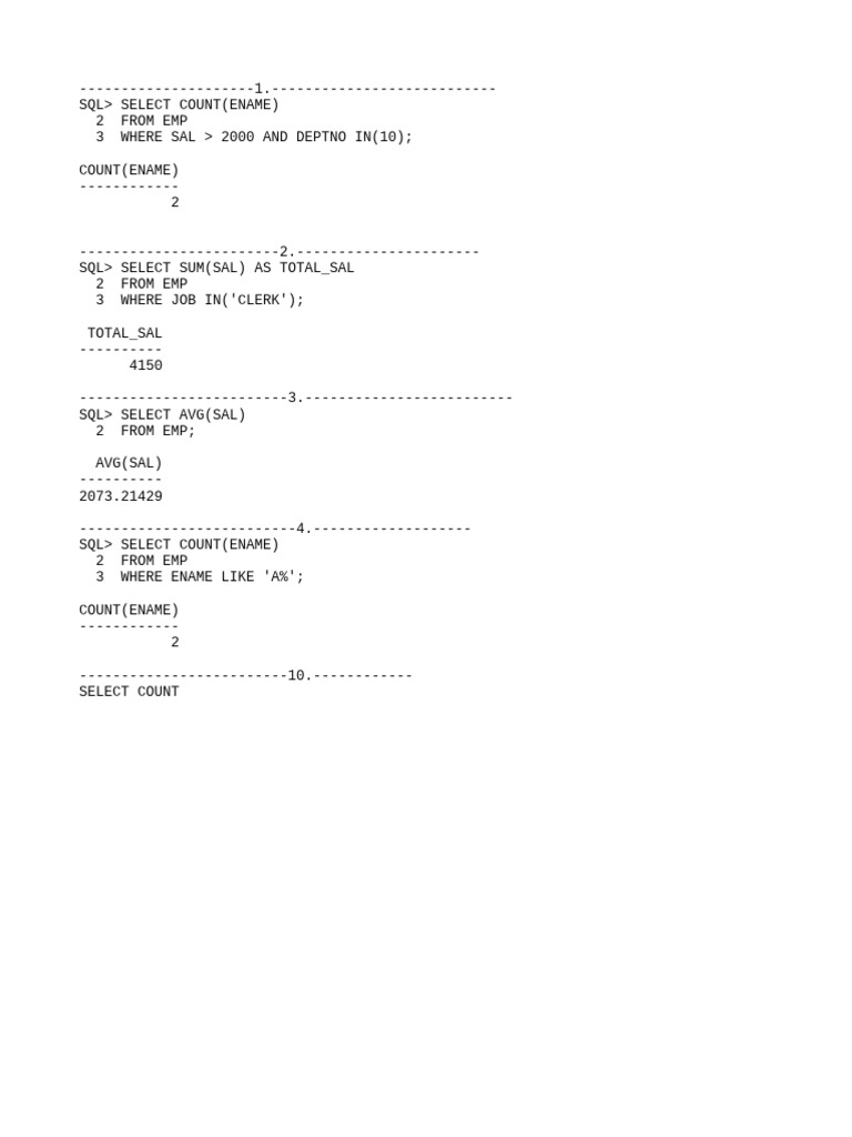 SQL Queries for Employee Salary Analysis | PDF