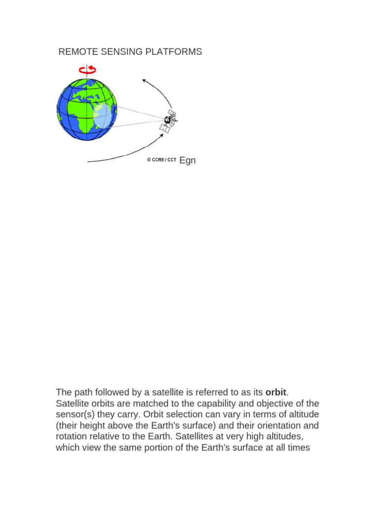 Understanding Satellite Orbits in Remote Sensing | PDF | Earth | Satellite