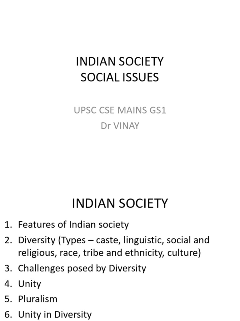 Indian Society: Social Issues Overview | PDF | Social Stratification ...