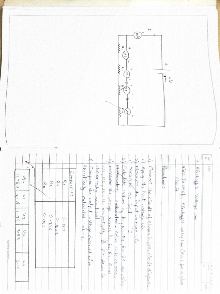 Paper 1 KVL and KCL Practicals | PDF
