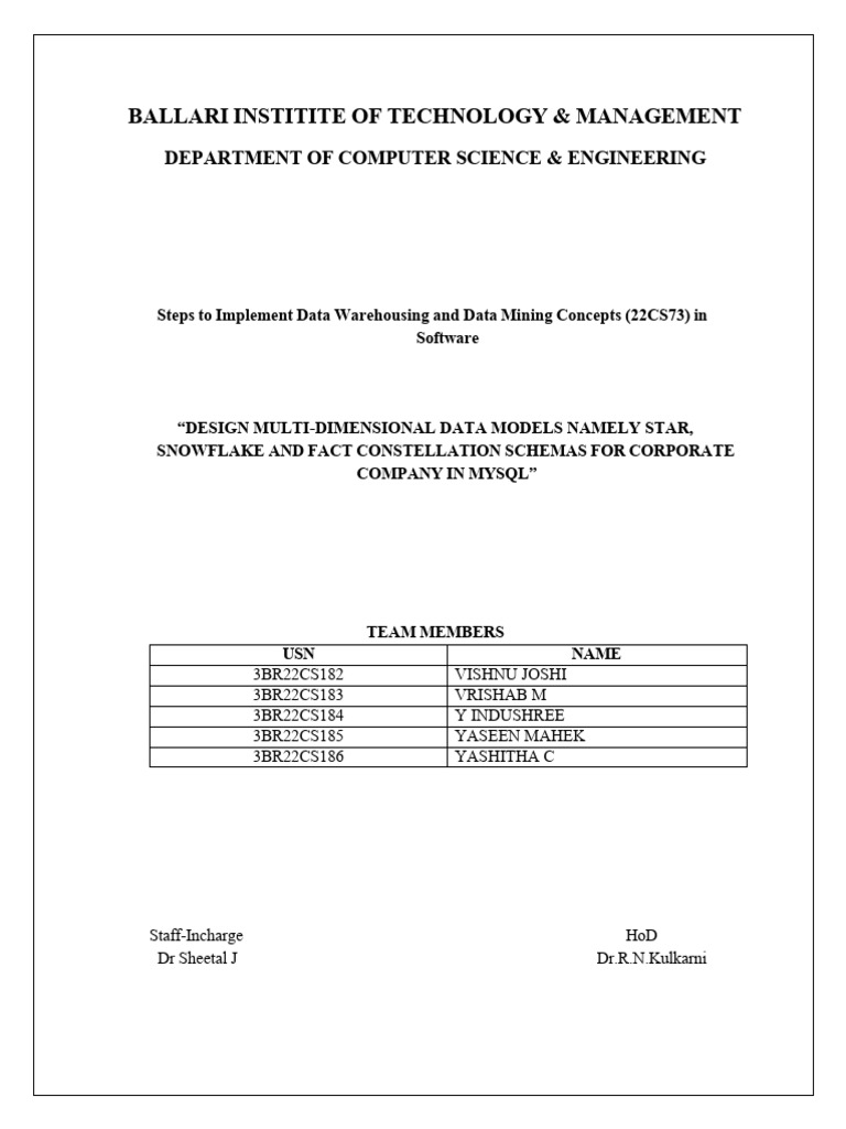DMDW Report | PDF | Table (Database) | Databases